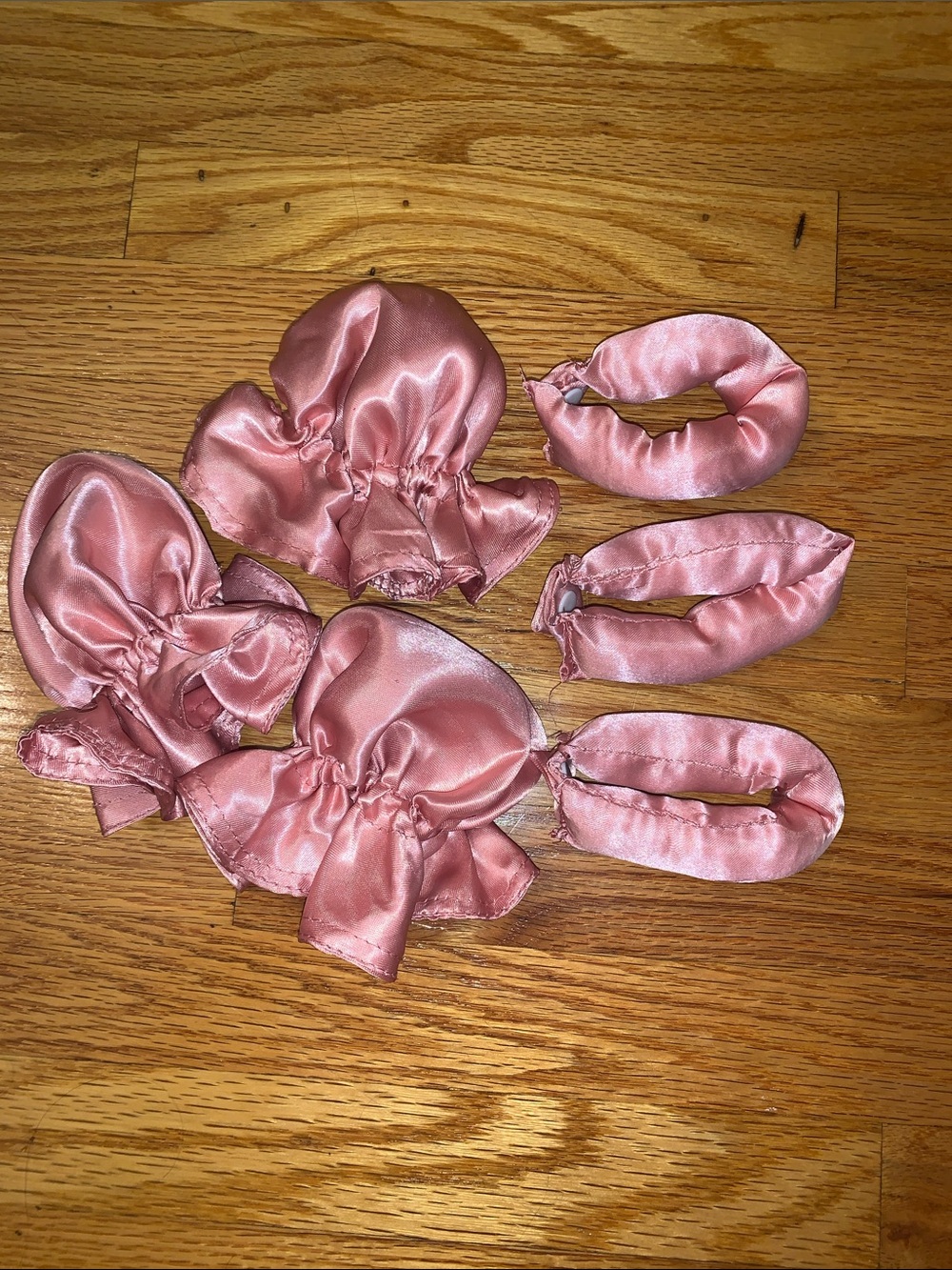 Satin Pink Hair Scrunchie Heatless Curls Set